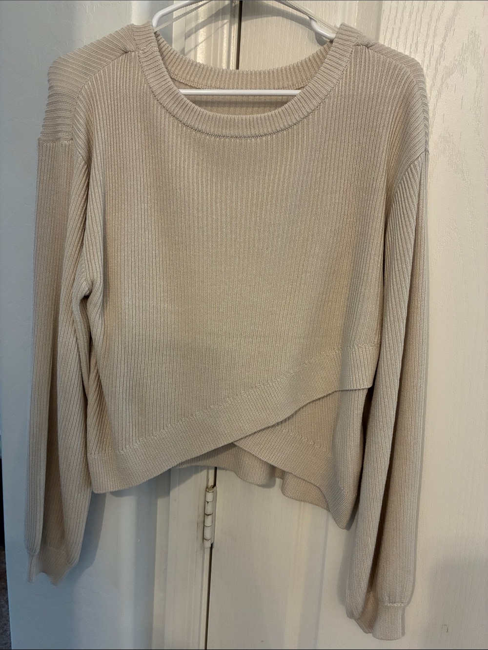 lululemon athletica Ribbed Crossover Crewneck Sweater - Cream